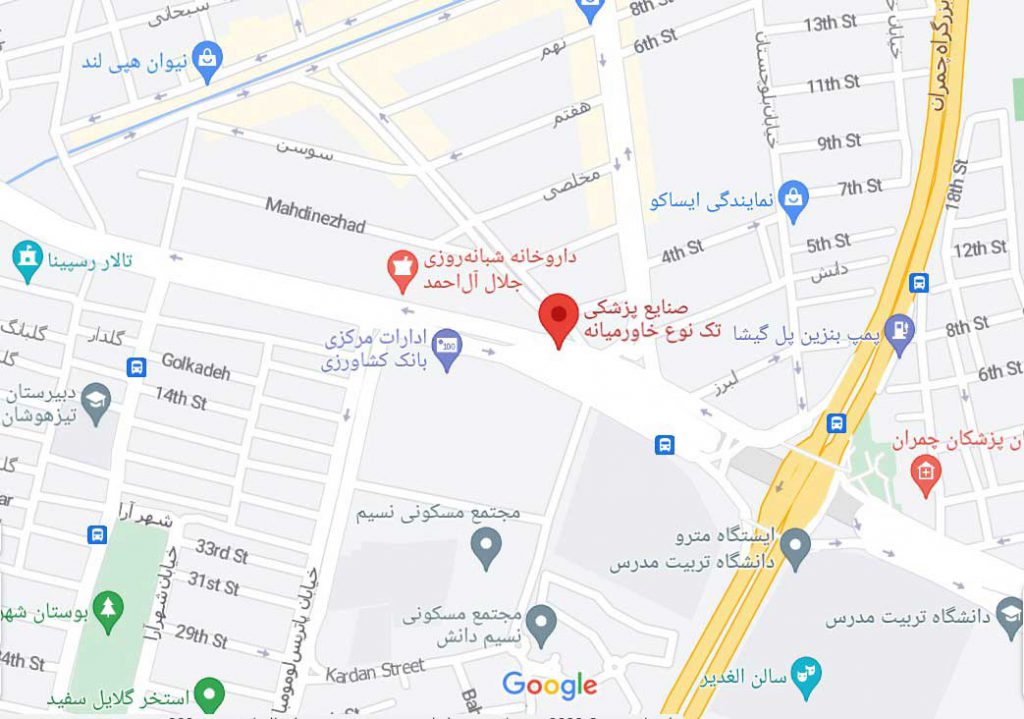نقشه گوگل شرکت تک نوع خاورمیانه